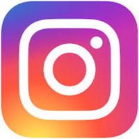 Spektrum av orangegult till lila färgfält med en kameraikon i mitten som är logotypen för Instagram.