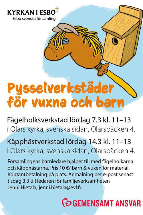Pysselverkstad för vuxna och barn: Käpphästar Pysselverkstad för vuxna och barn: Käpphästar