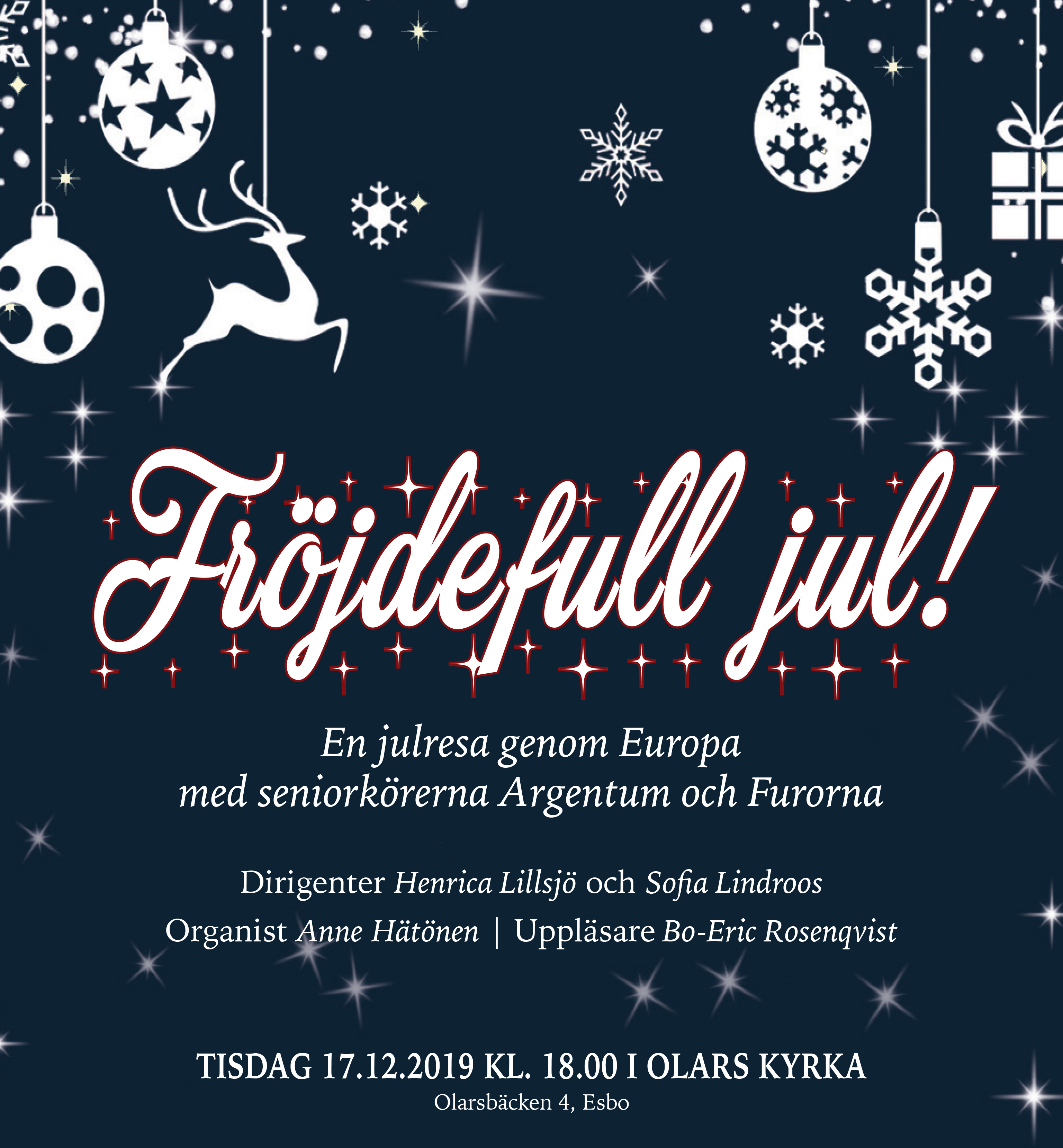Julkonsert med Pensionärskören Furorna & Silverkören Argentum