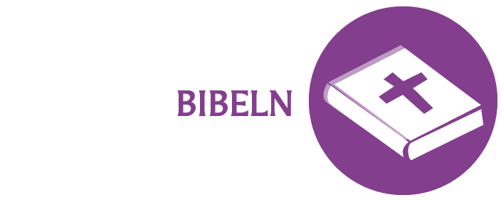 Texten bibeln i lila och ett piktogram