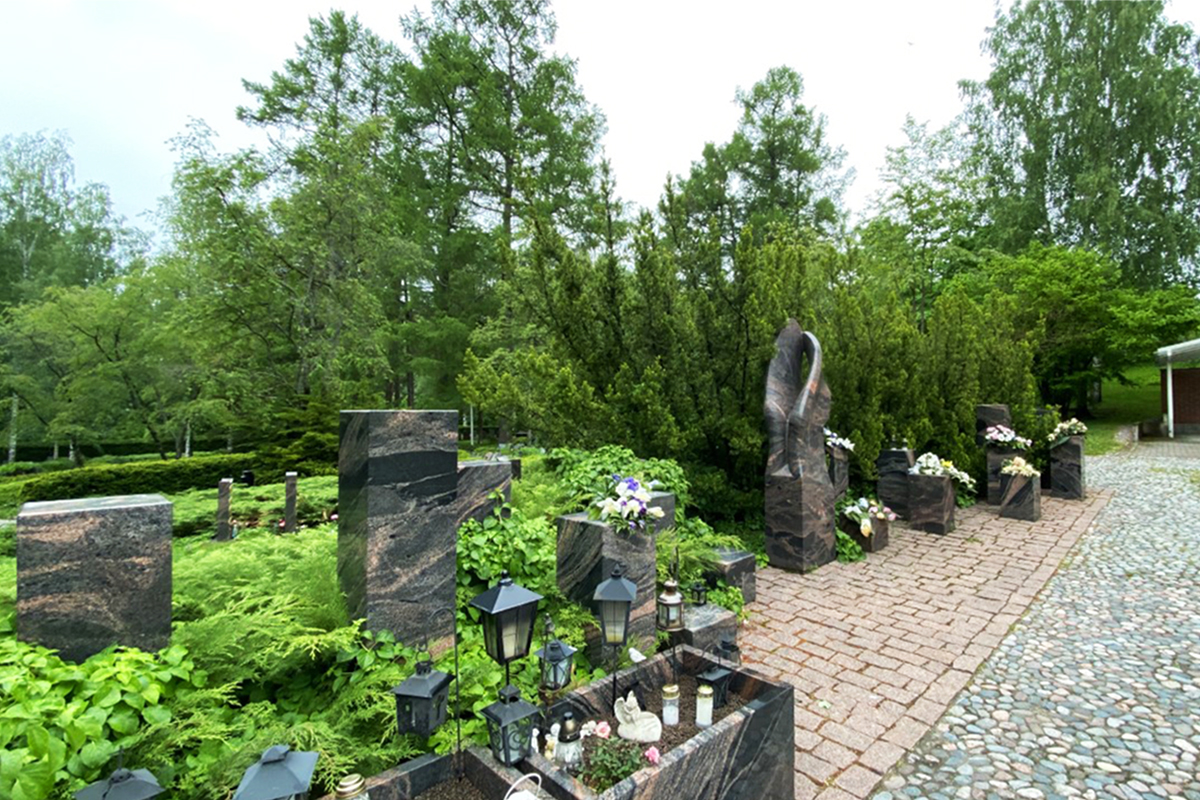 Gravstenar i Gräsa urnlund.